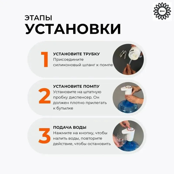 Этапы установки помпы